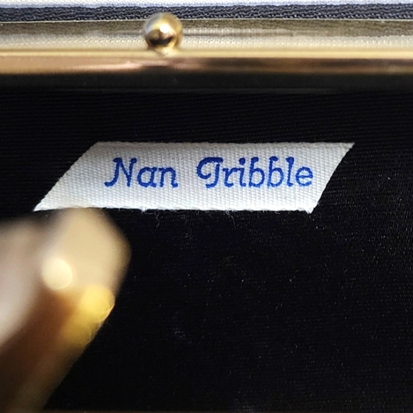 Vintage Nan Tribble Black Cloth Kiss Lock Bag - Picture 16 of 16